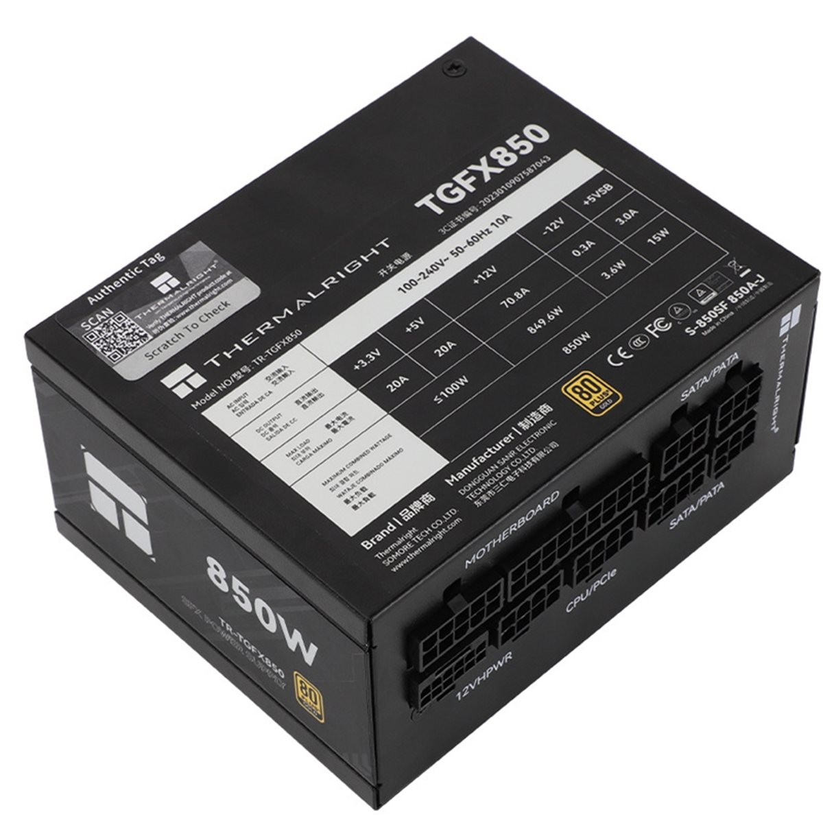 Sfx Power Supply 850W Gold - [AC18 디지털]/ TR-TGFX850 컴퓨터 케이스용 파워